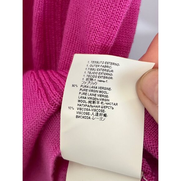 Versace Collection‎ Wool Pink Button Front Knit Cardigan Back Braid Detail 40 - Picture 9 of 15